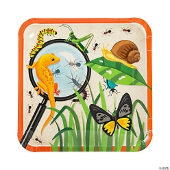 Backyard Bugs Square Dinner Plates - 8 PK